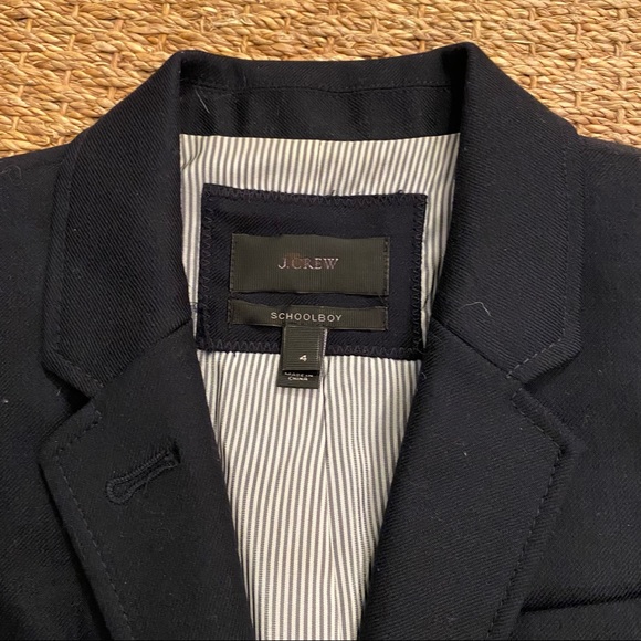 J crew schoolboy blazer navy wool size 4 - Picture 4 of 7